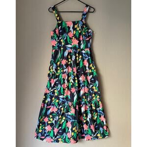 J.Crew sz‎ 6 Black Multicolor floral prairie maxi boho dress NWOT